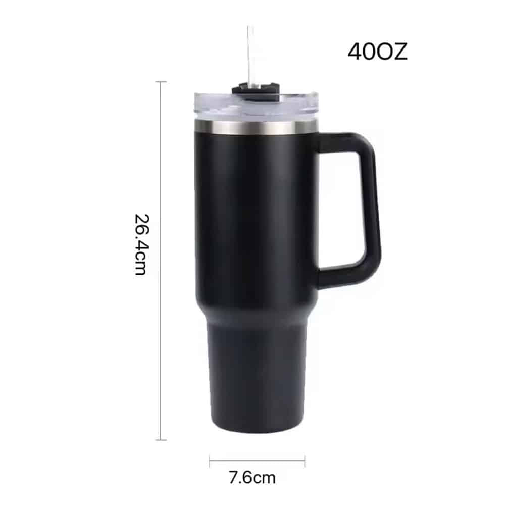 1200 Ml Insulated Tumbler with Handle, Lid and Straw for Hot and Cold Drinks