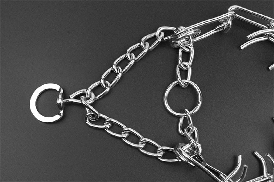 Adjustable Dog Training Collar with Rubber-Tipped Prongs