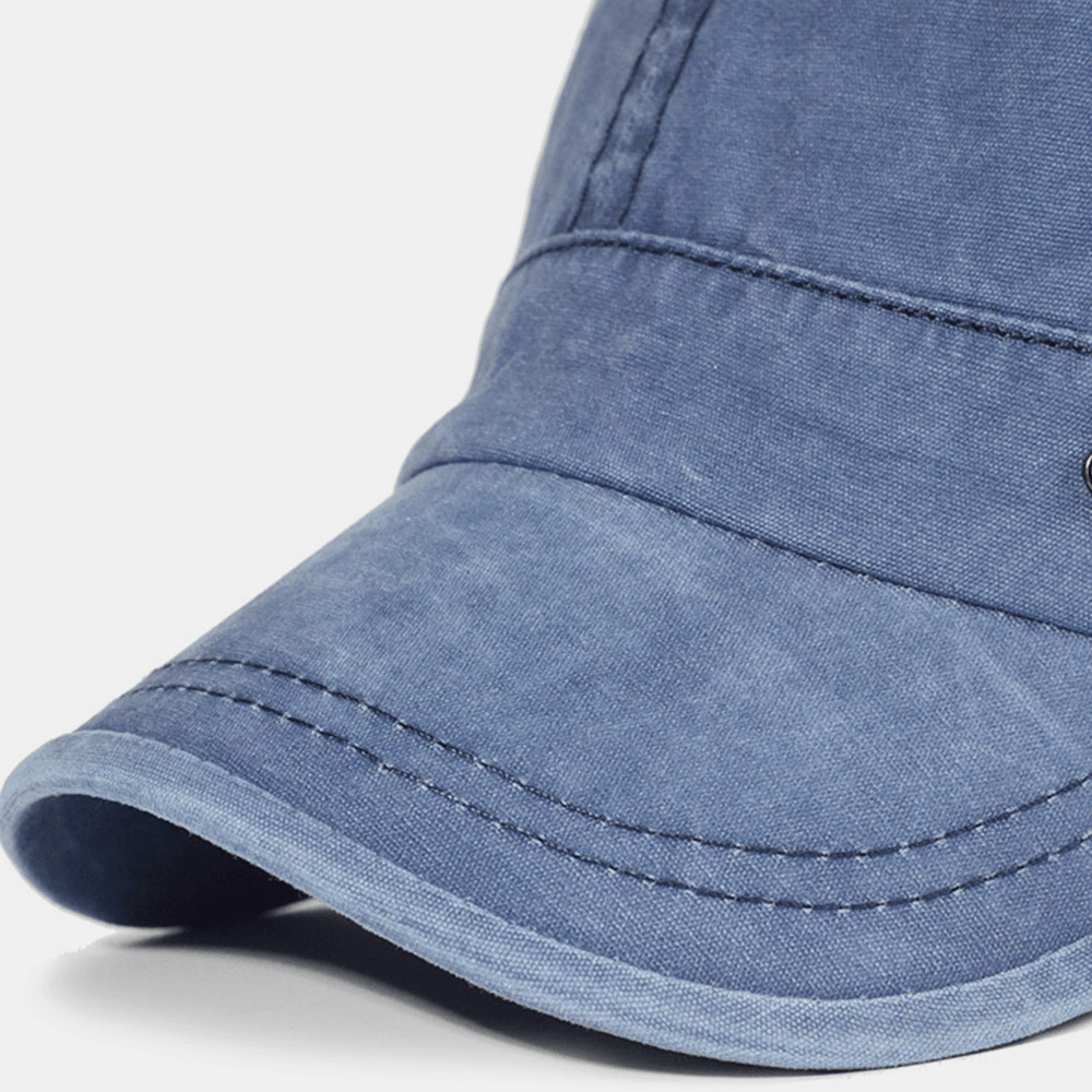 Adjustable Washed Military Flat Cap for Men – Classic Army Style Hat