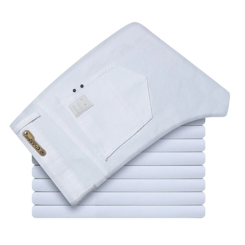 Classic Men's White Slim-Fit Jeans