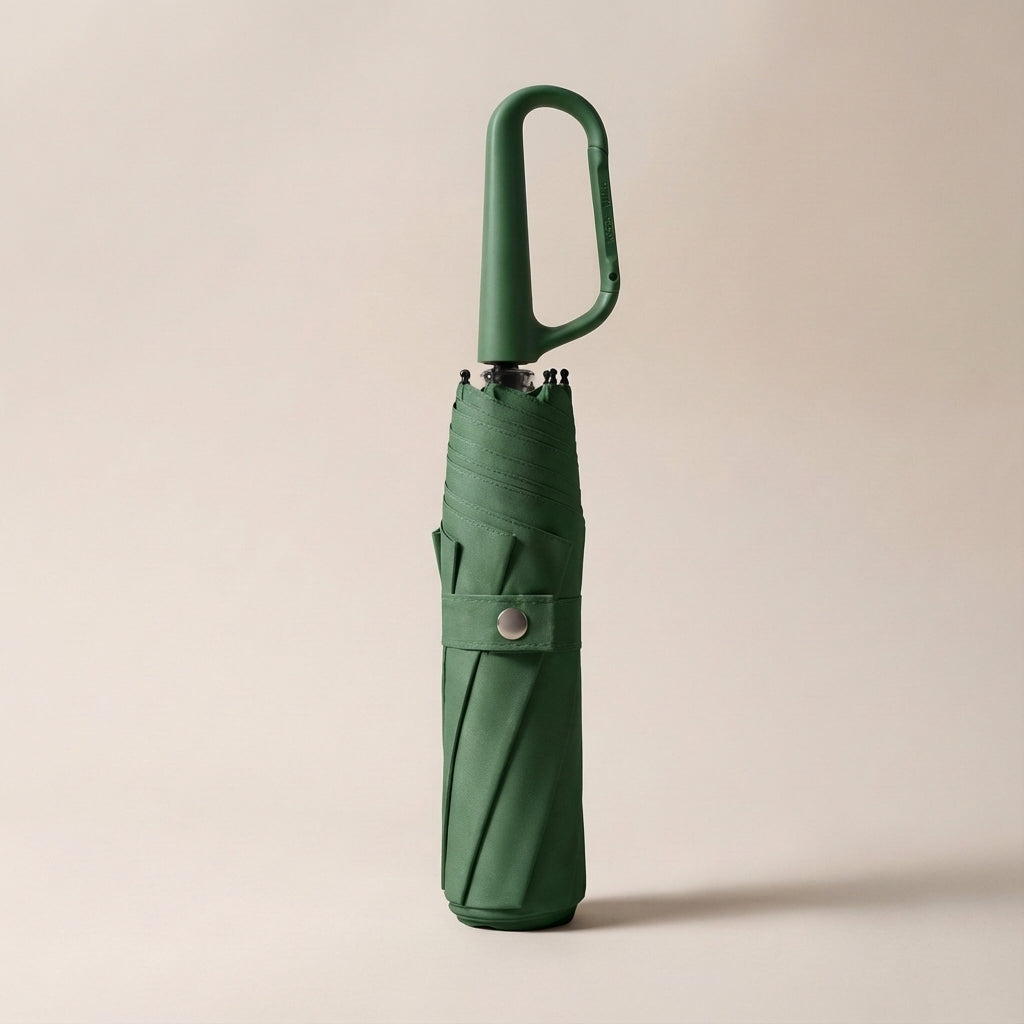 Compact Clip-On Folding Umbrella for Easy Carry