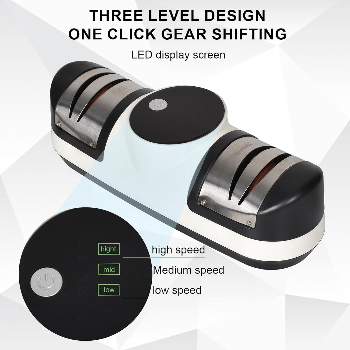 Electric Knife Sharpener with 3 Speeds and LED Display