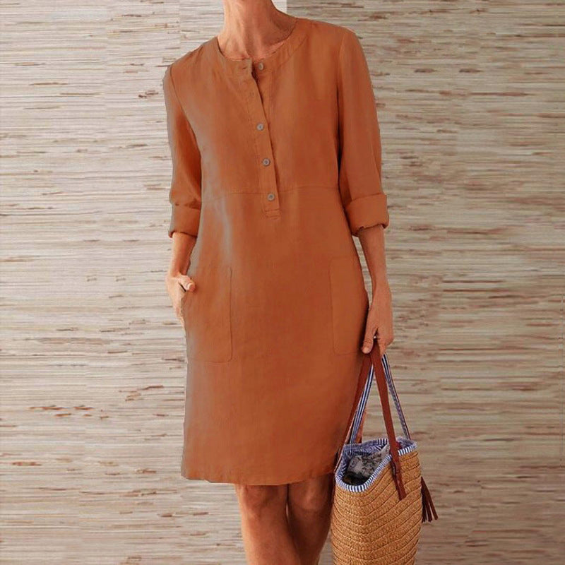 Elegant Solid Color Summer Dress