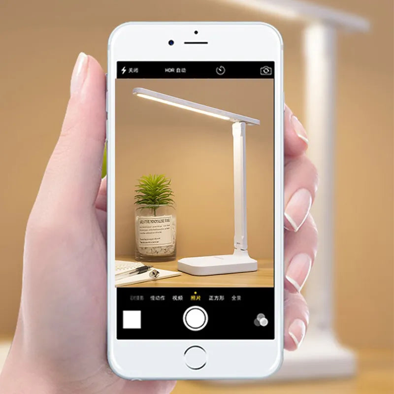 Foldable LED Desk Lamp - Rechargeable 6000mAh Stepless Dimmable Table Lamp with Touch Control