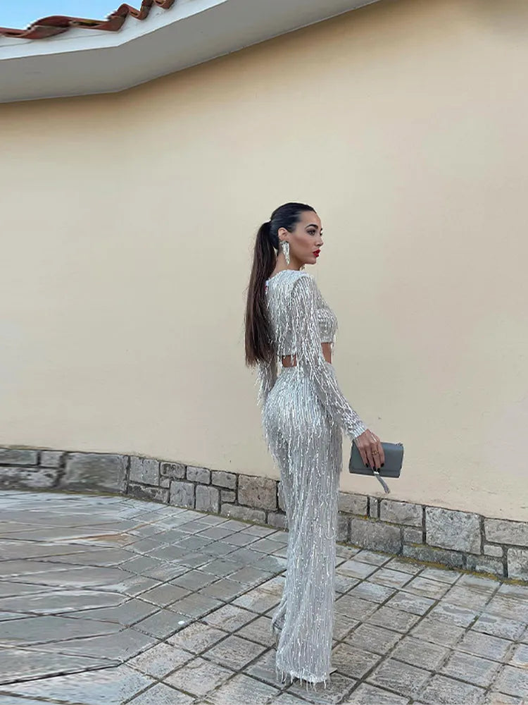Glamorous Sequin Set - Party Outfit with Fringe