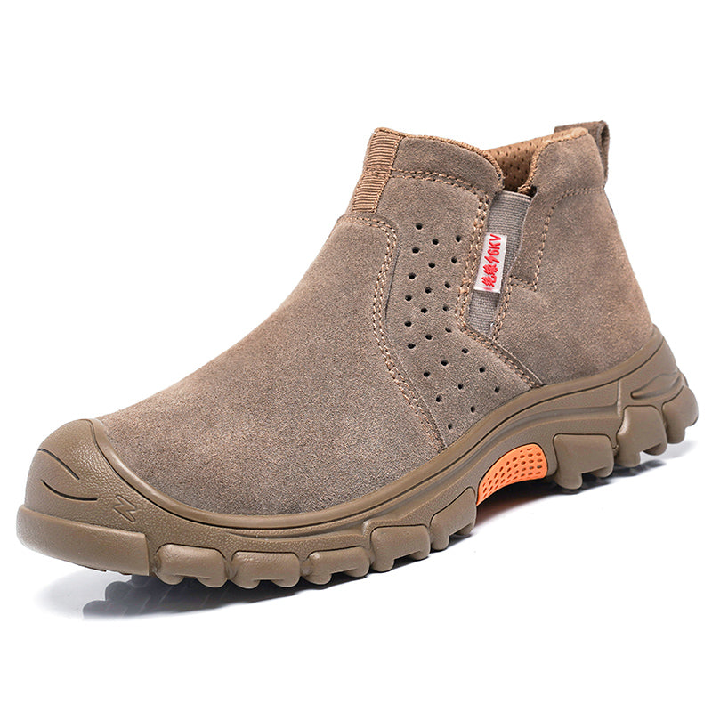 Lightweight Waterproof Khaki Safety Work Boots for Comfort