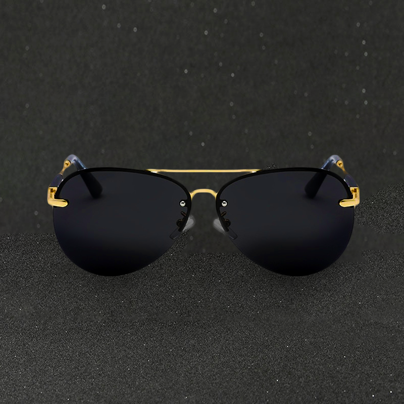 Men's Black Polarized Aviator Sunglasses
