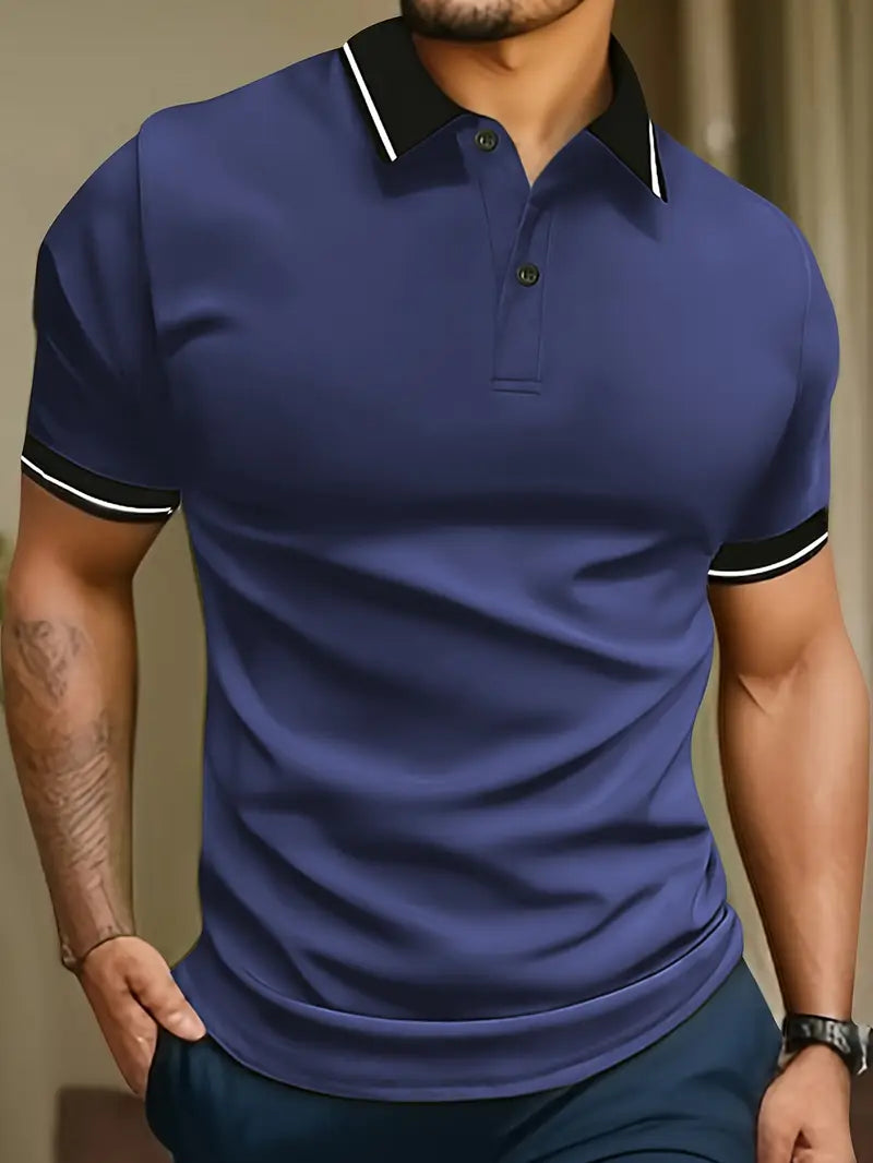 Men's Polo Shirt with Contrast Trim