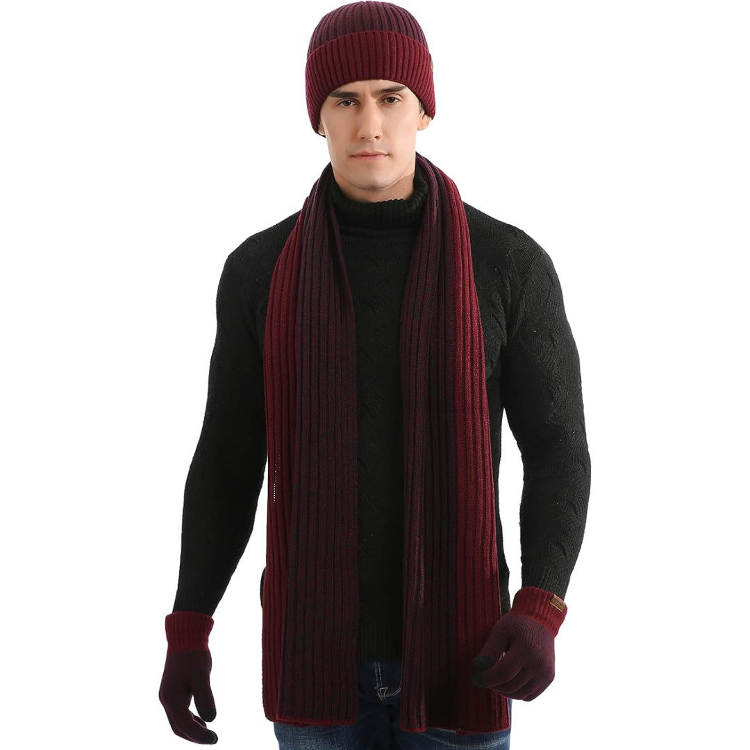Men's Winter Beanie and Gloves Set - Victor
