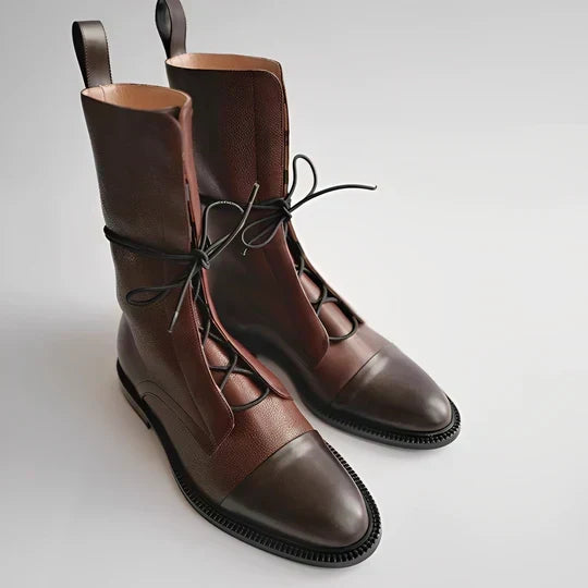 Mid-Calf Lace-Up Boots