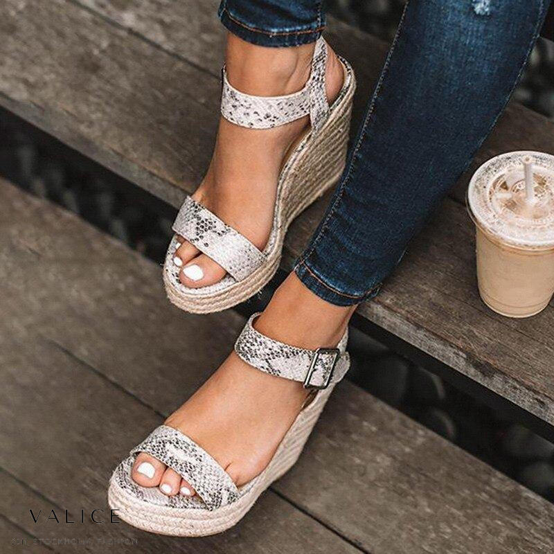 Orthopedic Wedge Sandals with Buckle
