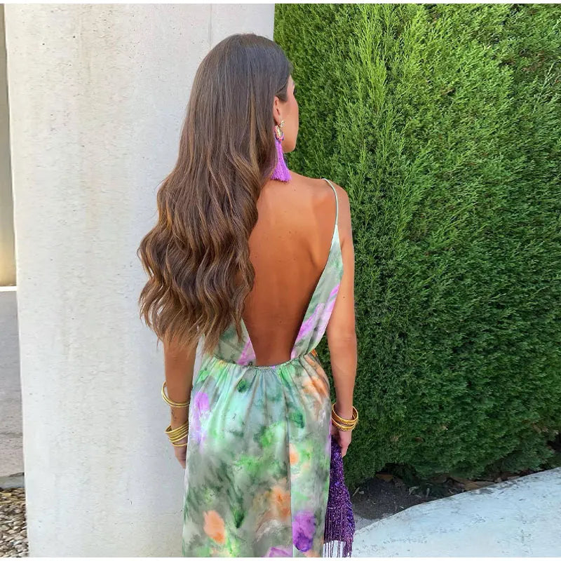 Printed Maxi Dress - Elegant & Sexy