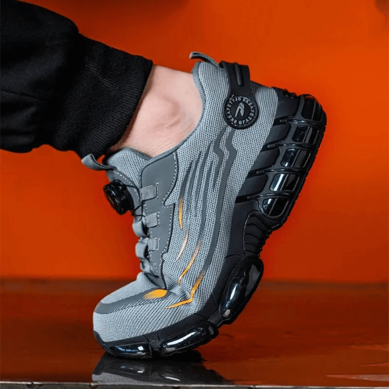 Steel Toe Work Shoes with Kevlar Midsole and Slip-Resistant Sole