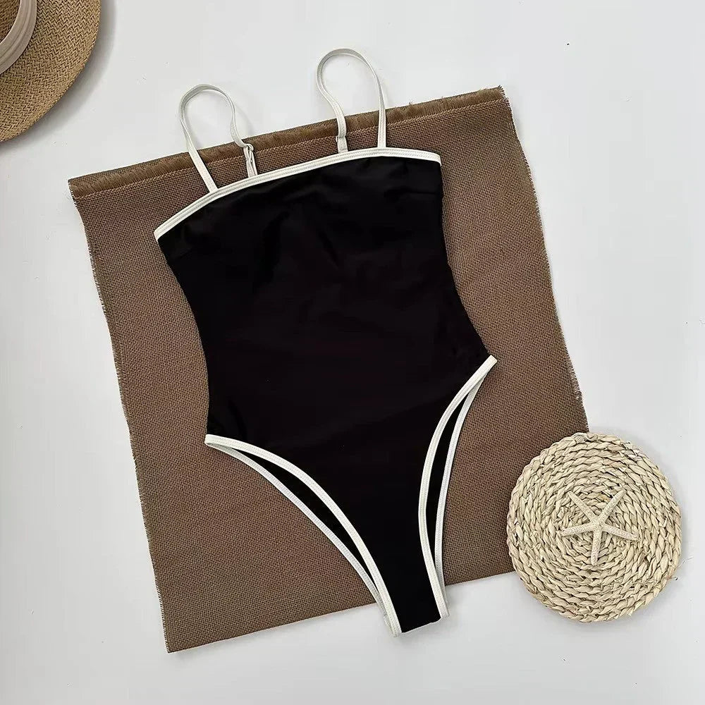 Stylish Color-Block Swimsuit