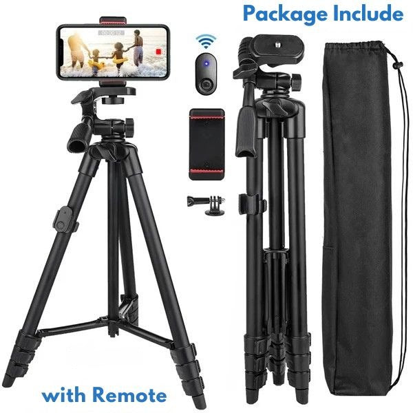 Telescopic Phone Tripod with Bluetooth Remote Shutter – Universal Selfie Stick and Stand