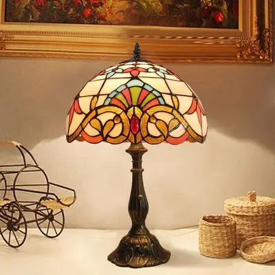 Tiffany Desk Lamp - Coloured Glass, Adjustable Neck