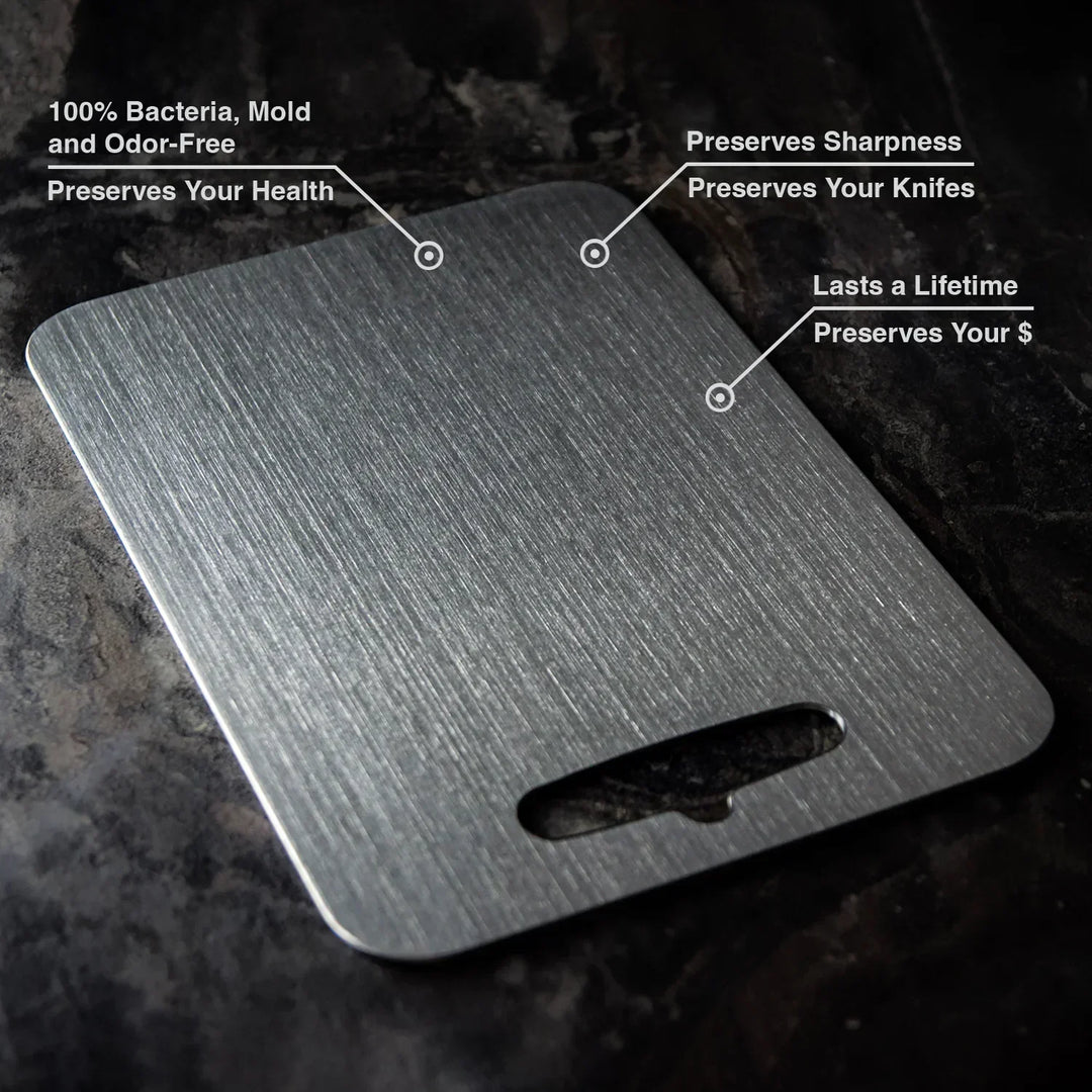 Titanium Cutting Board - BPA-Free and Microplastic-Free