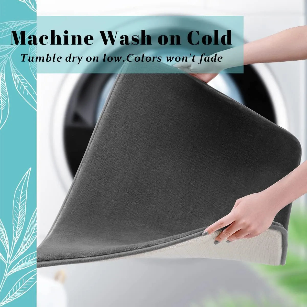 Ultra-Absorbent Nordic Cushioned Soft Velvet Non-Slip Bath Mat