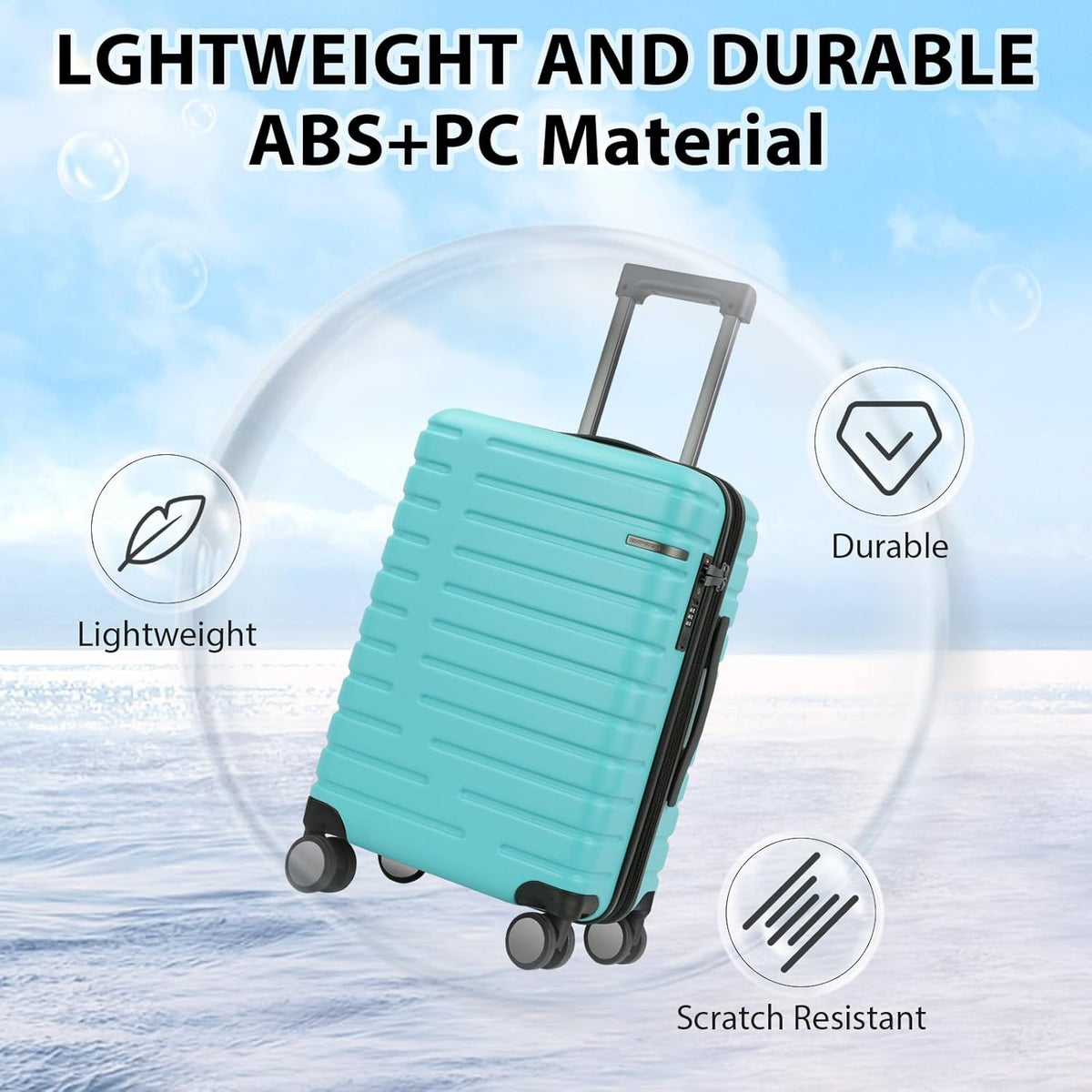 Unisex Expandable Hardshell Suitcase with Spinner Wheels and TSA Lock