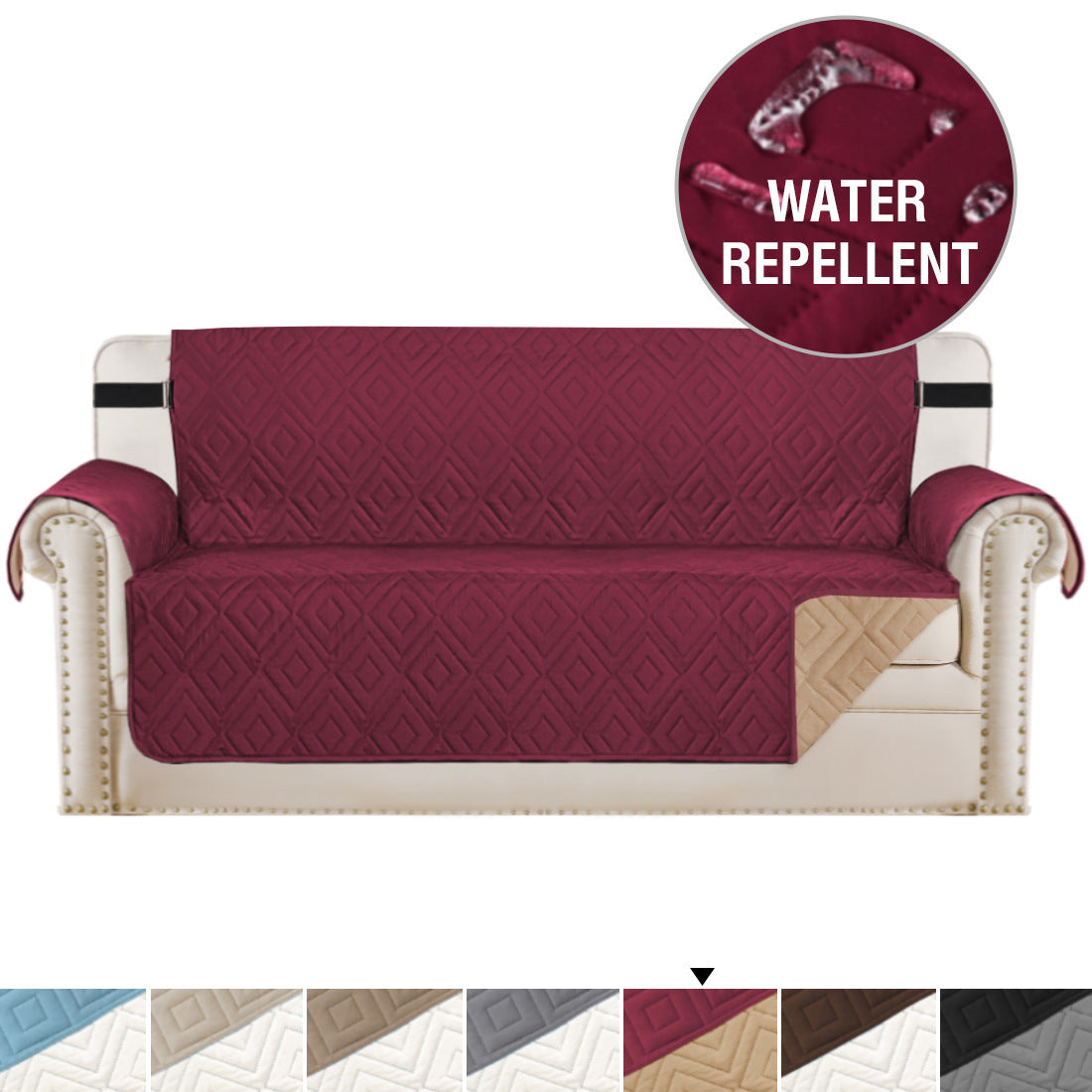 Water-Repellent Non-Slip Reversible Sofa Protector Cover