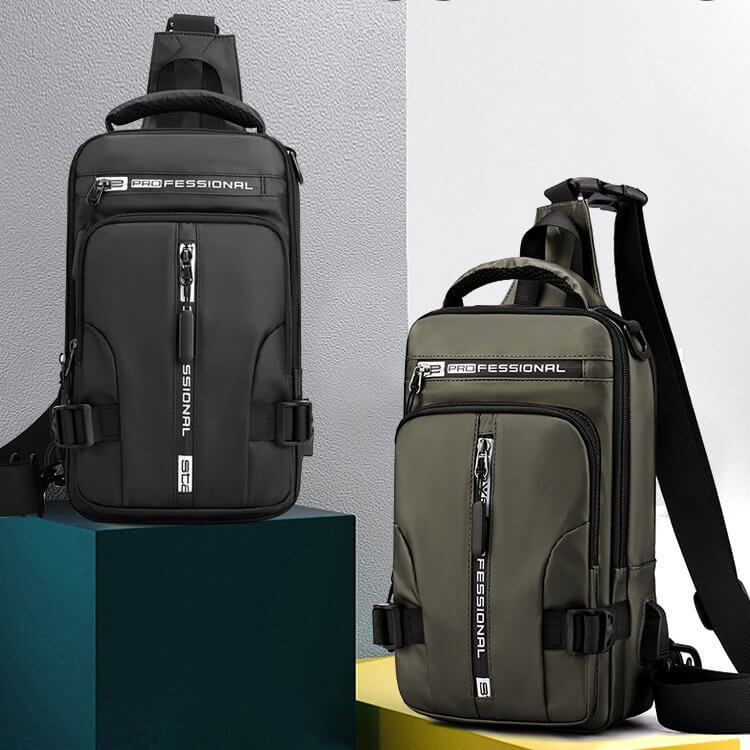 Waterproof Anti-Theft Crossbody Sling Bag with USB Charging Port and Multi-Pocket Design