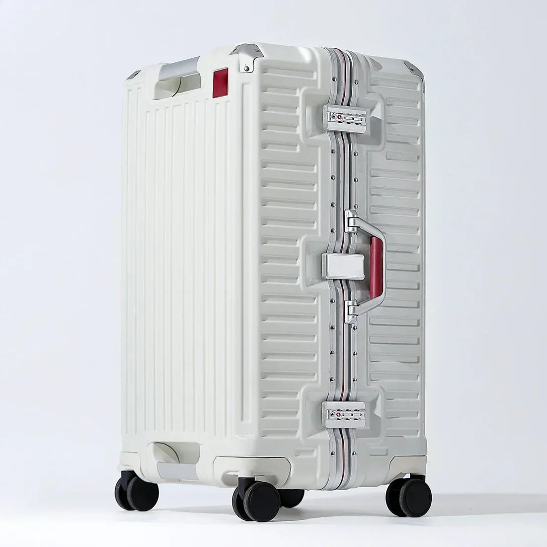 Wide-Handle Hard Shell Suitcase with 360° Spinner Wheels