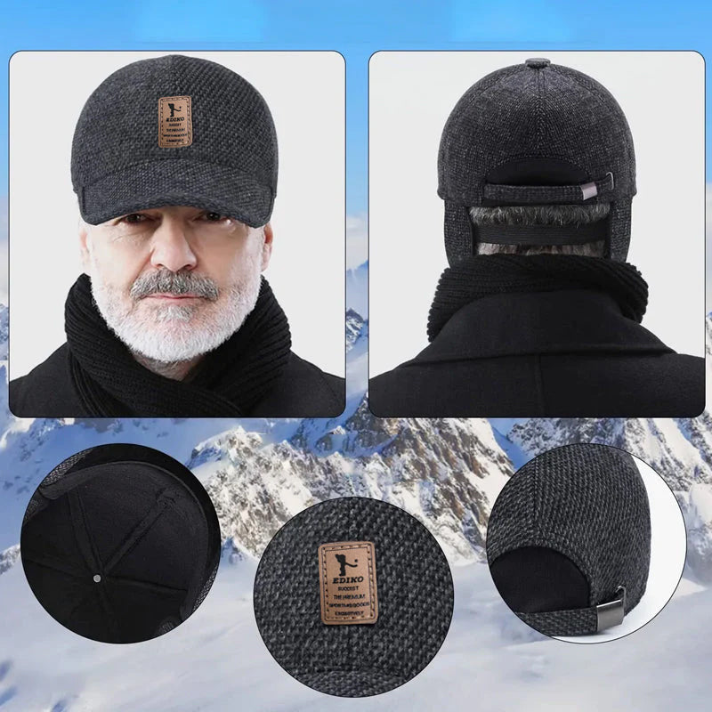 Winter Baseball Cap with Ear Flaps - Warm, Stylish, and Practical