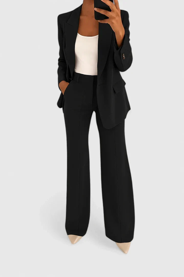 Women's Elegant Tailored Two-Piece Suit Set for Work and Evening