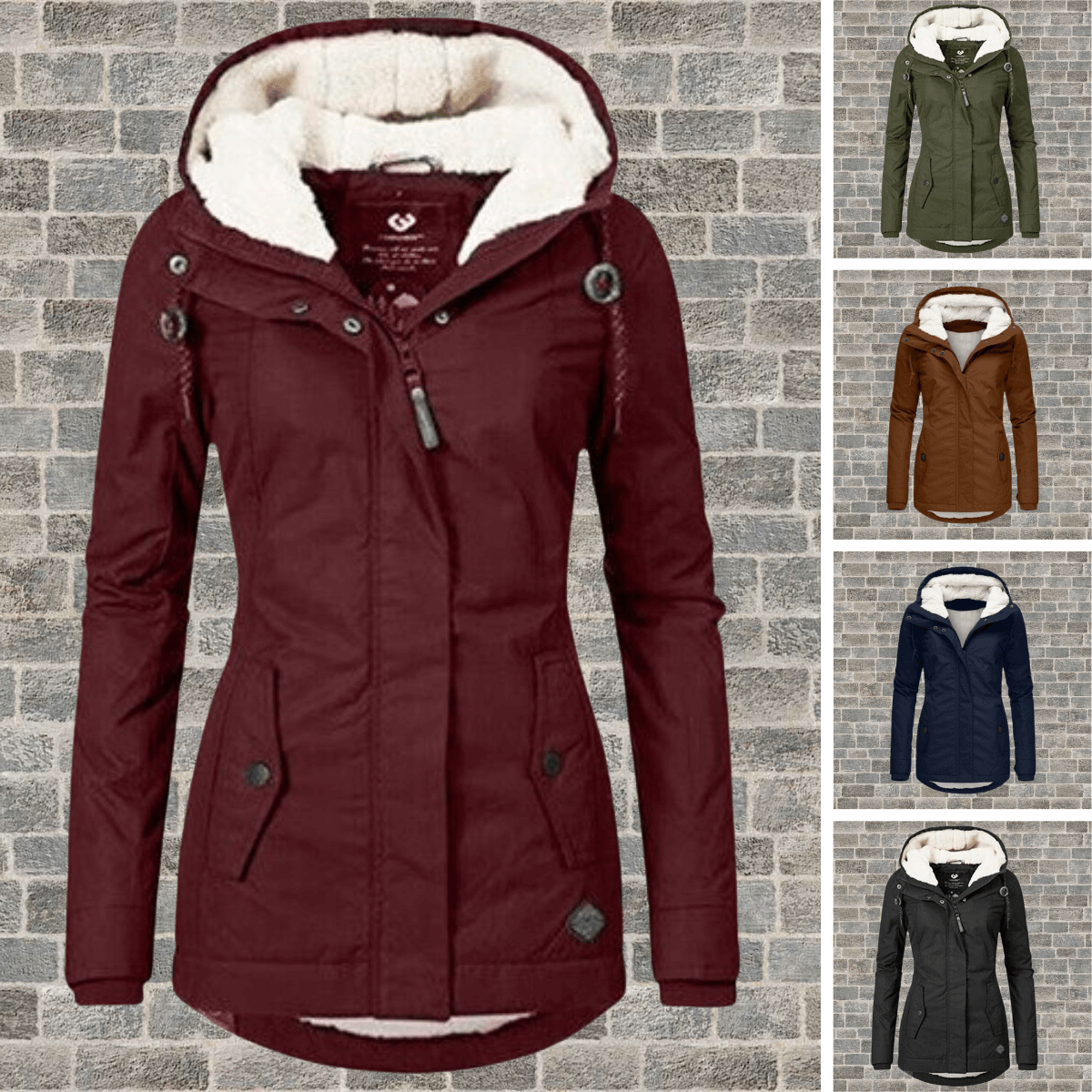 Women's Lined Winter Jacket – Warm with Pleated Details