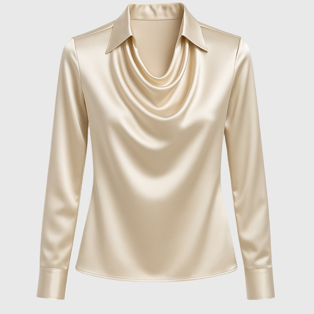 Women's Long Sleeve Cowl Neck Blouse