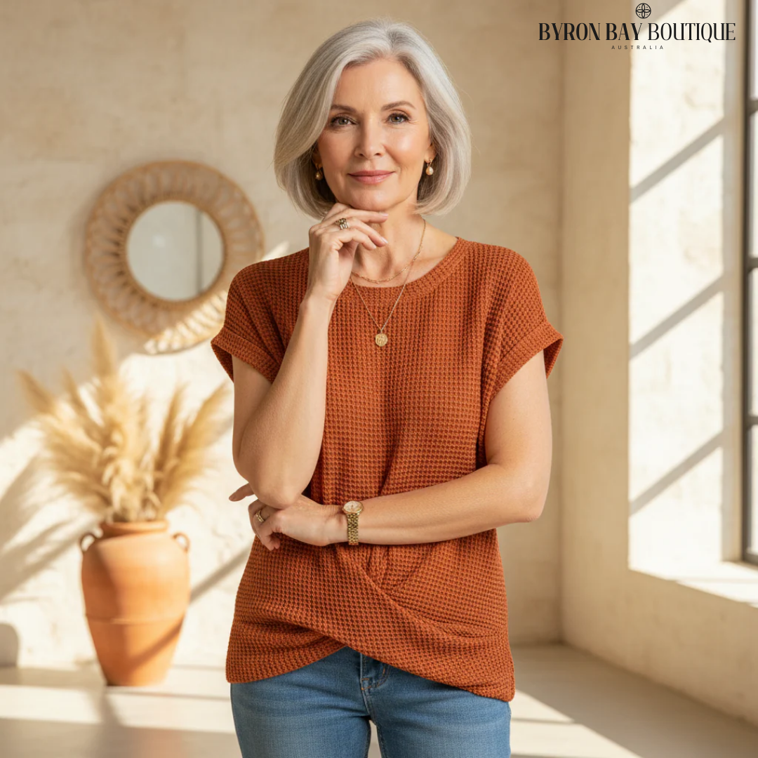 Women's Loose-Fit Round Neck Blouse