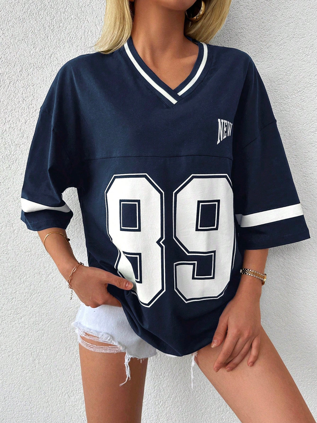 Women's Oversized Casual Baseball Football Shirt