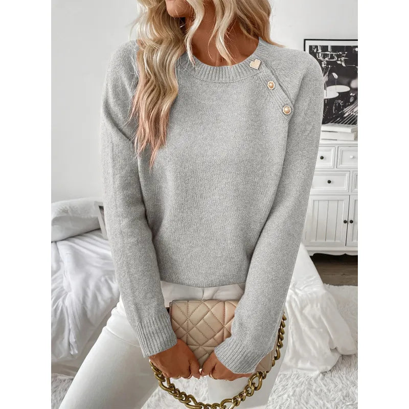 Women's Shoulder Button Sweater