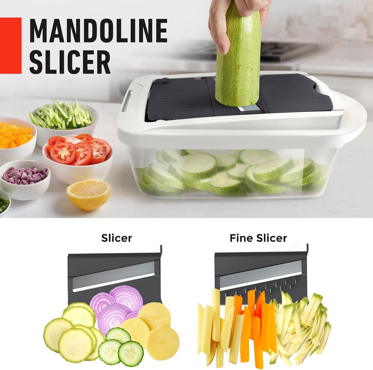 10-in-1 Vegetable Chopper with 8 Blades for Slicing, Chopping, and Grating