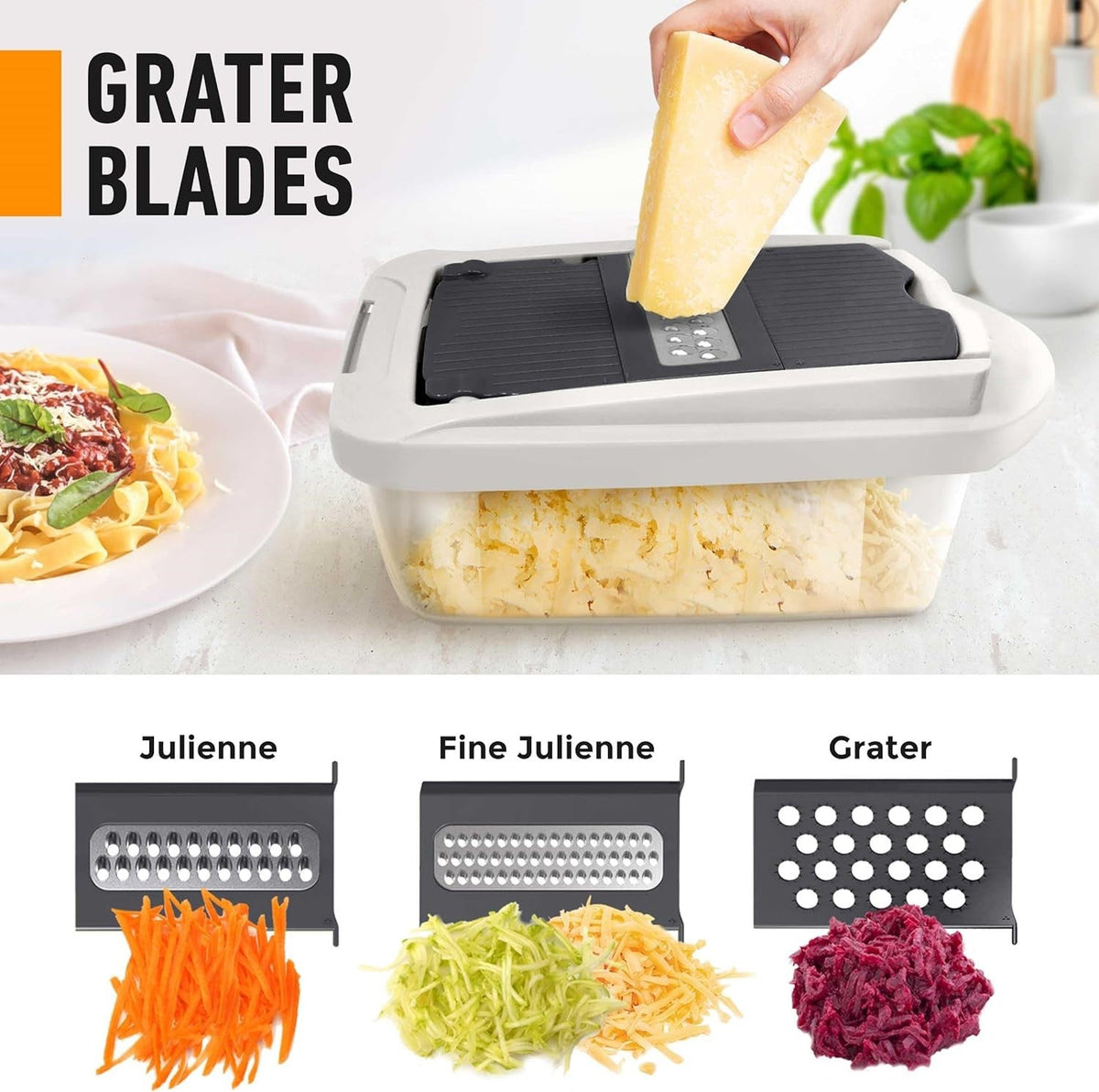 10-in-1 Vegetable Chopper with 8 Blades for Slicing, Chopping, and Grating
