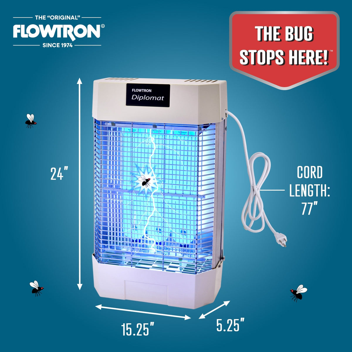 120W Indoor Commercial Bug Zapper, 2,000 Sq. Ft. Coverage