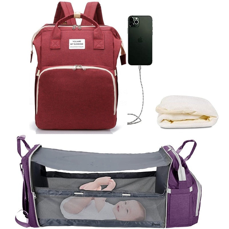 2-in-1 Baby Diaper Bag with Foldable Changing Station
