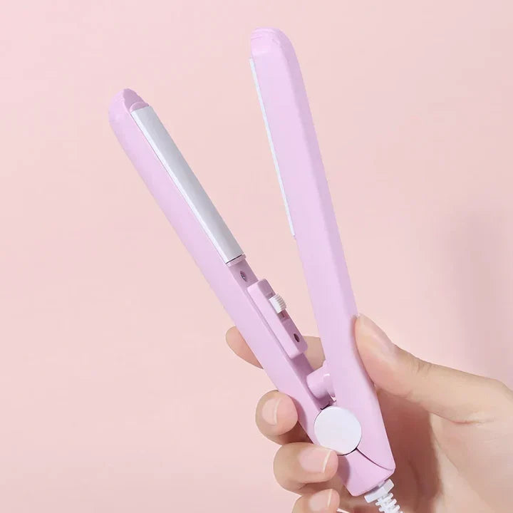 2-in-1 Mini Ceramic Hair Straightener and Curling Iron