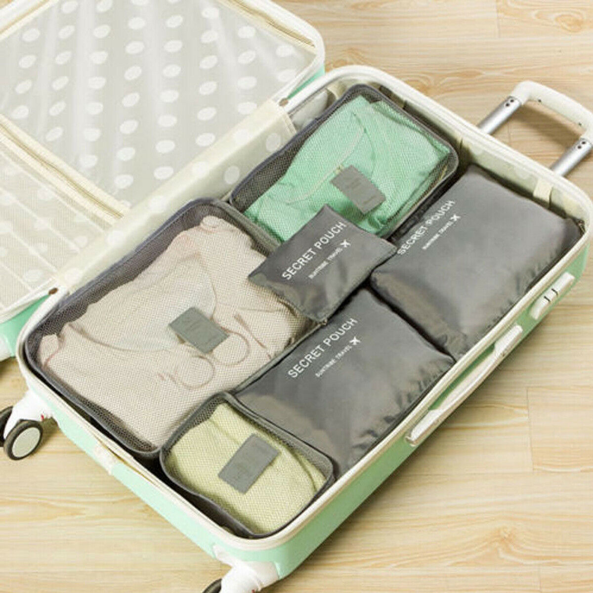 2-Piece Luggage Packing Organizer Set - Space-Saving Travel Storage Bags