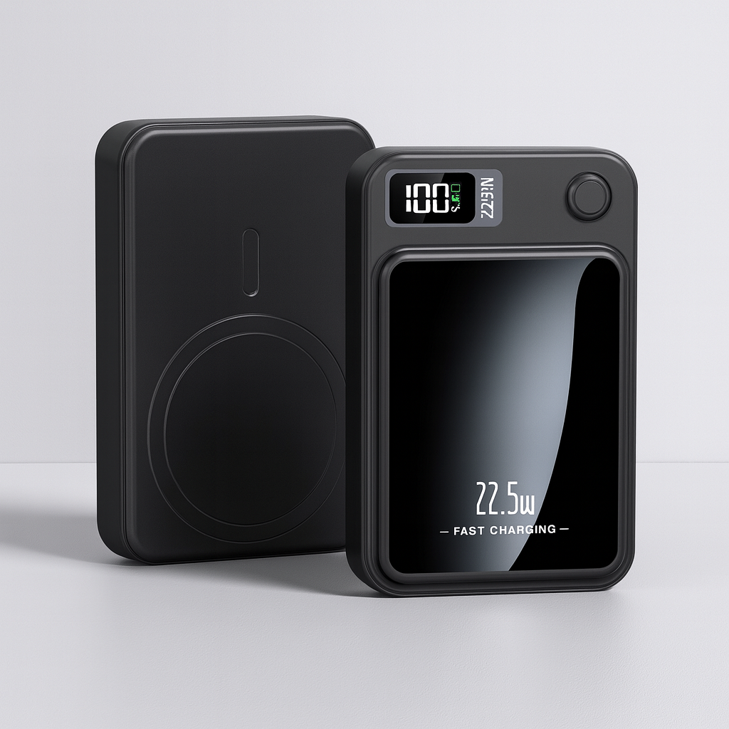 20,000mAh Portable Power Bank with 22.5W Fast Charging and Wireless Charging – Slim and Mobile