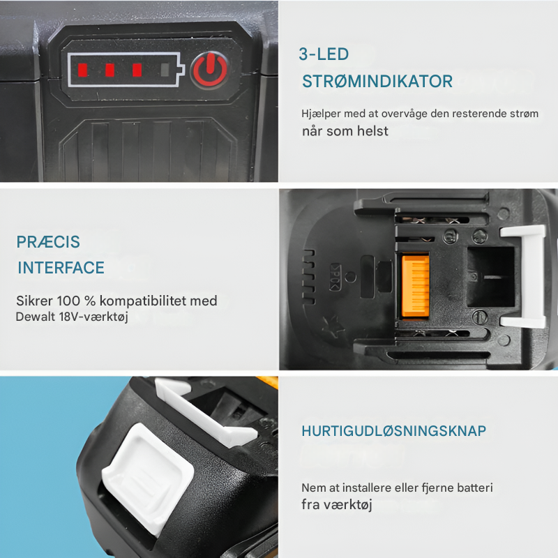 2x 18V 8.0Ah Replacement Batteries + Charger