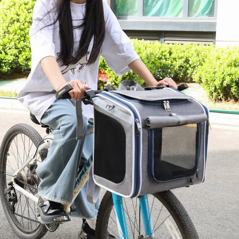 3-in-1 Multifunctional Dog Bicycle Carrier Bag - Comfortable Pet Travel Carrier