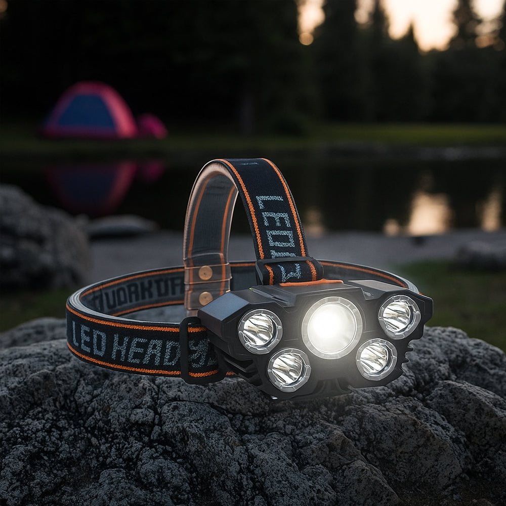 300 Lumen Headlamp with 180° Adjustable Angle - 4 Light Modes
