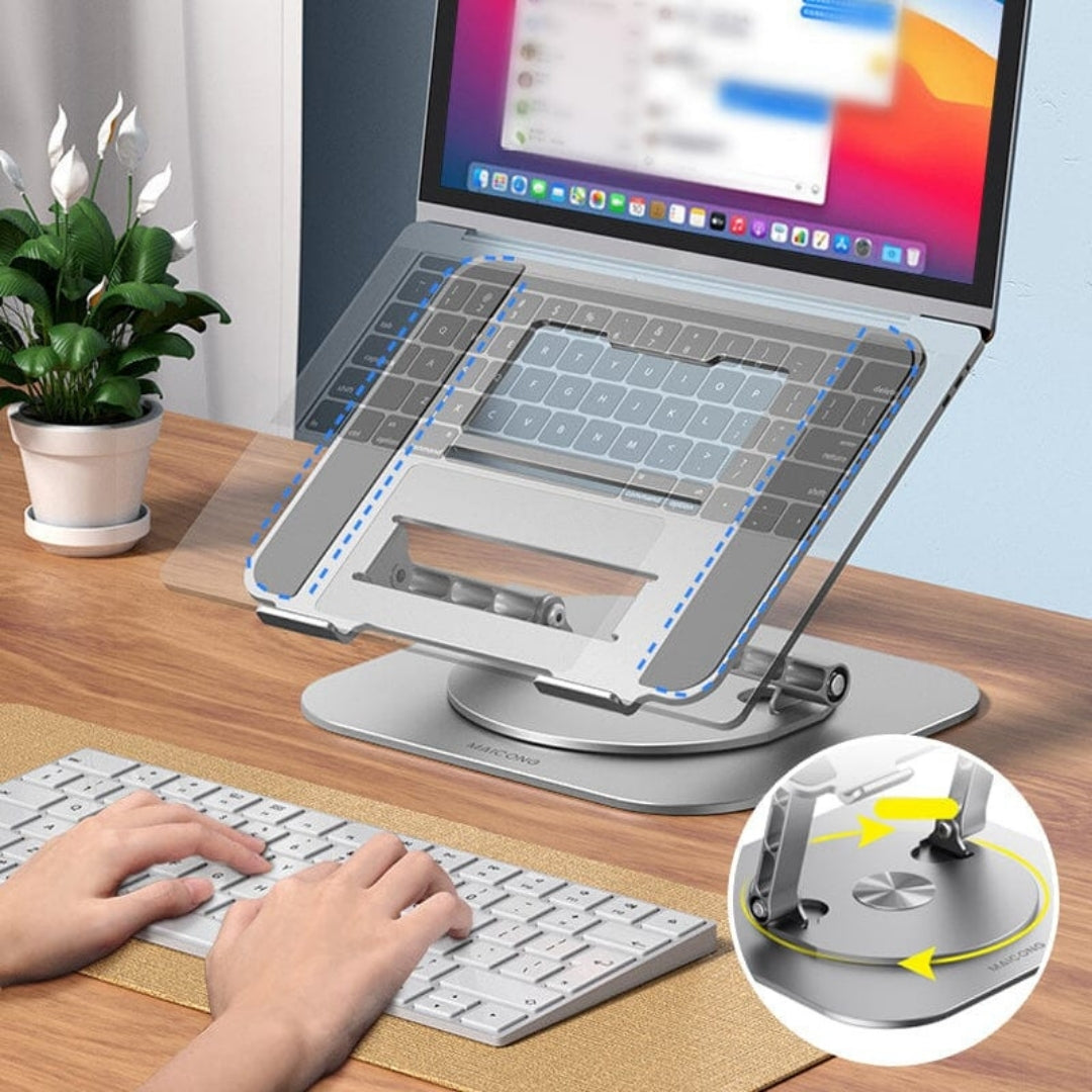 360° Rotating Aluminum Laptop and Tablet Stand Holder