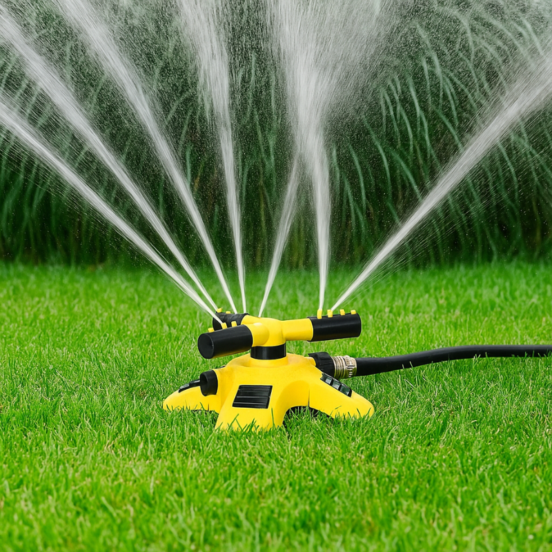 360° Rotating Lawn Sprinkler - Stable with Multi-Angle Adjustable Nozzles for Even Watering in Large Gardens