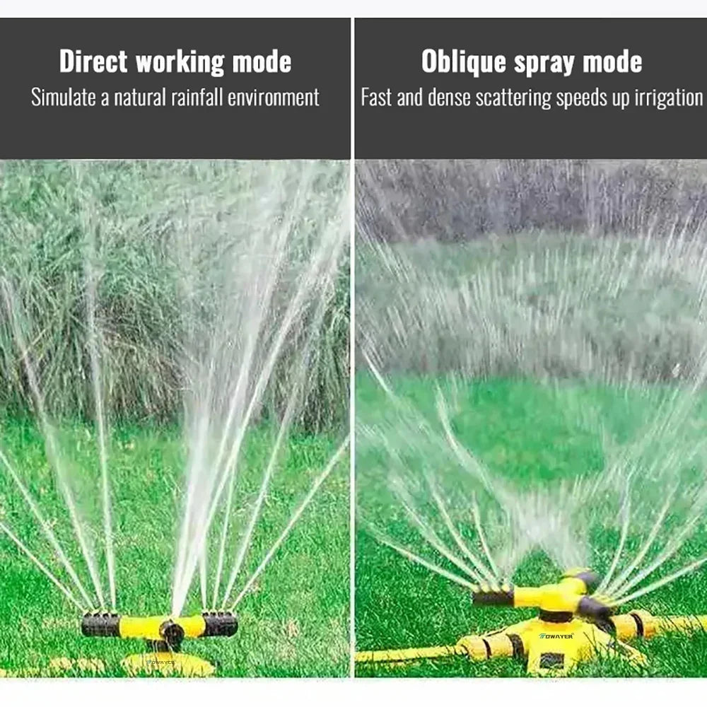 360° Rotating Lawn Sprinkler - Stable with Multi-Angle Adjustable Nozzles for Even Watering in Large Gardens