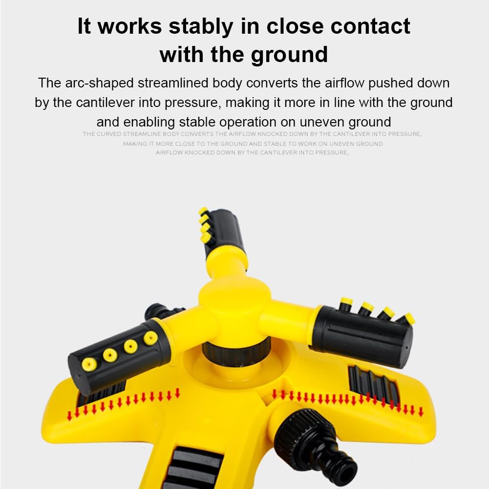 360° Rotating Lawn Sprinkler - Stable with Multi-Angle Adjustable Nozzles for Even Watering in Large Gardens