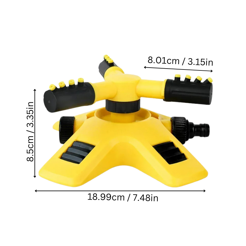 360° Rotating Lawn Sprinkler - Stable with Multi-Angle Adjustable Nozzles for Even Watering in Large Gardens