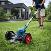 36V Cordless Lawn Trimmer with Wheeled Guide for Ergonomic Trimming