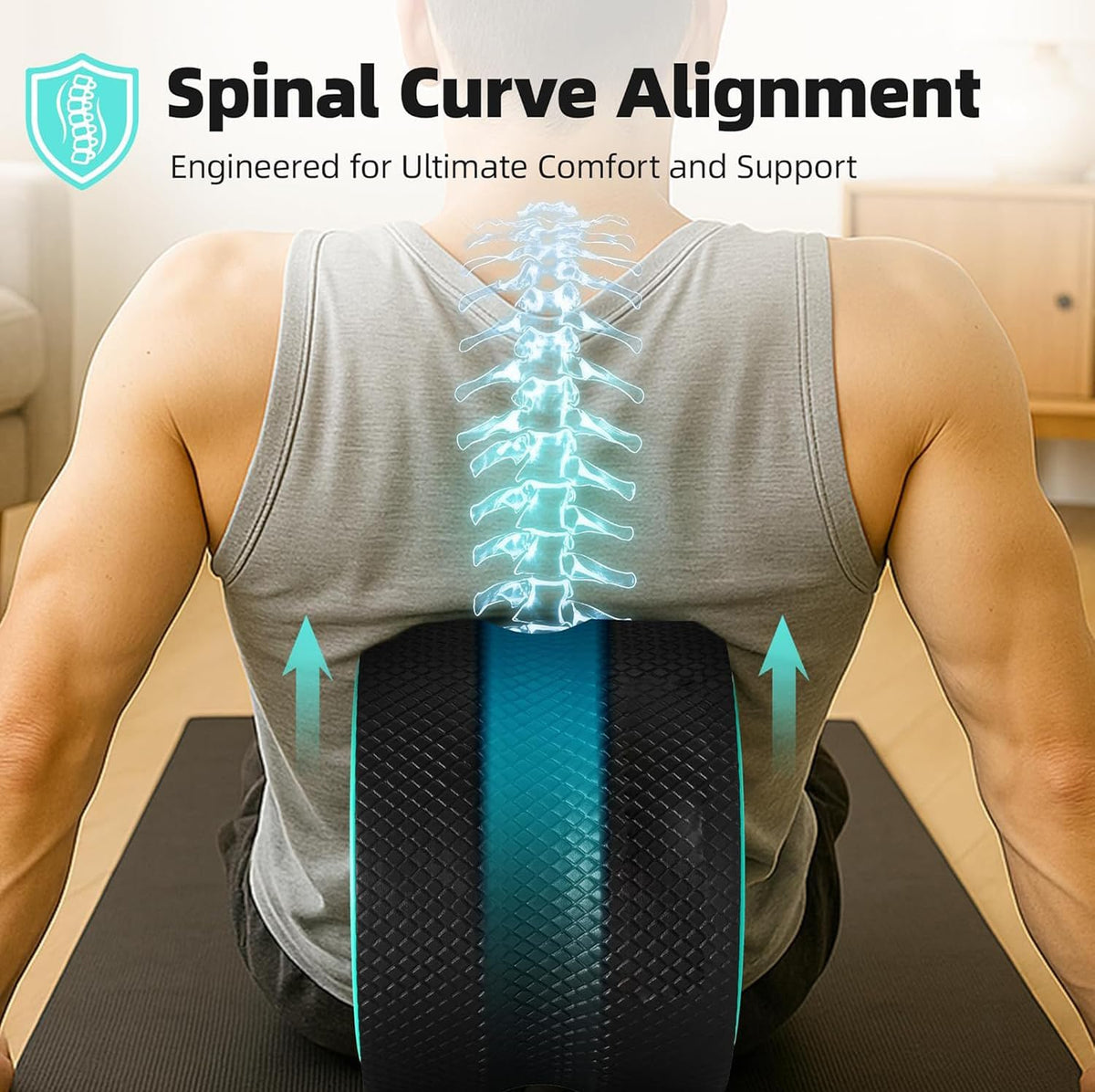 4-Piece Back Roller Wheel Set with Yoga Blocks
